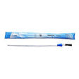 Sterile intermittent catheter with blue and black connector and individual packaging
