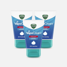 Three Vicks VapoCream 3oz tubes, soothing vapors moisturizing cream for cough relief