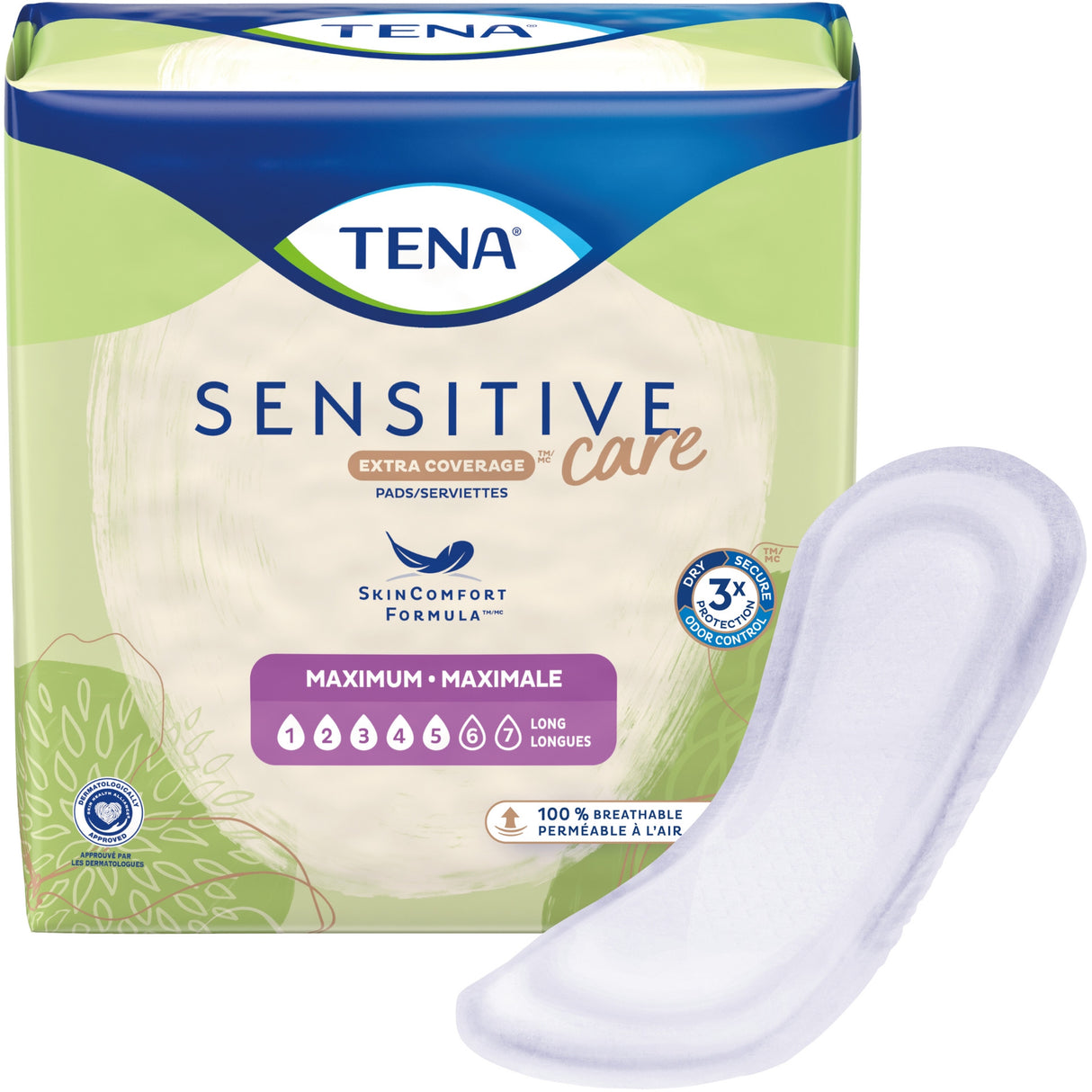 Tena Sensitive Care Maximum, Regular Pads, 13"