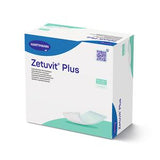 Zetuvit Plus absorbent medical dressing box with product image on white background