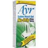 Ayr saline nasal gel no-drip sinus spray box for dry sinus relief with soothing aloe