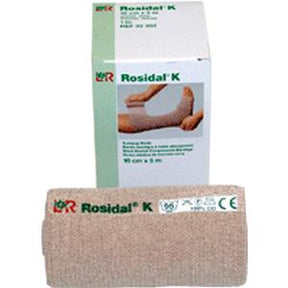 Rosidal K compression bandage roll with product box for medical and wound care