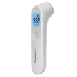 Digital infrared forehead thermometer with LCD display showing 97.2 degrees Fahrenheit