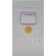 Ostomy barrier ring with adhesive seals and Safe n Simple product box on white background