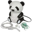 Panda-shaped pediatric nebulizer machine with tubing, mouthpiece, and mask, medical supply