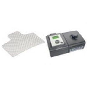 CPAP machine with digital display and white filter for respiratory therapy