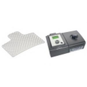 CPAP machine with digital display and white filter for respiratory therapy
