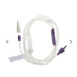 Medical feeding tube set with connectors and clamp for enteral nutrition delivery