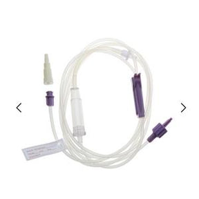 Medical feeding tube set with connectors and clamp for enteral nutrition delivery