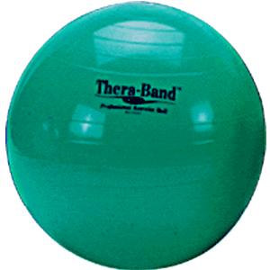 Green Thera-Band exercise ball for physical therapy, rehabilitation, or fitness exercises