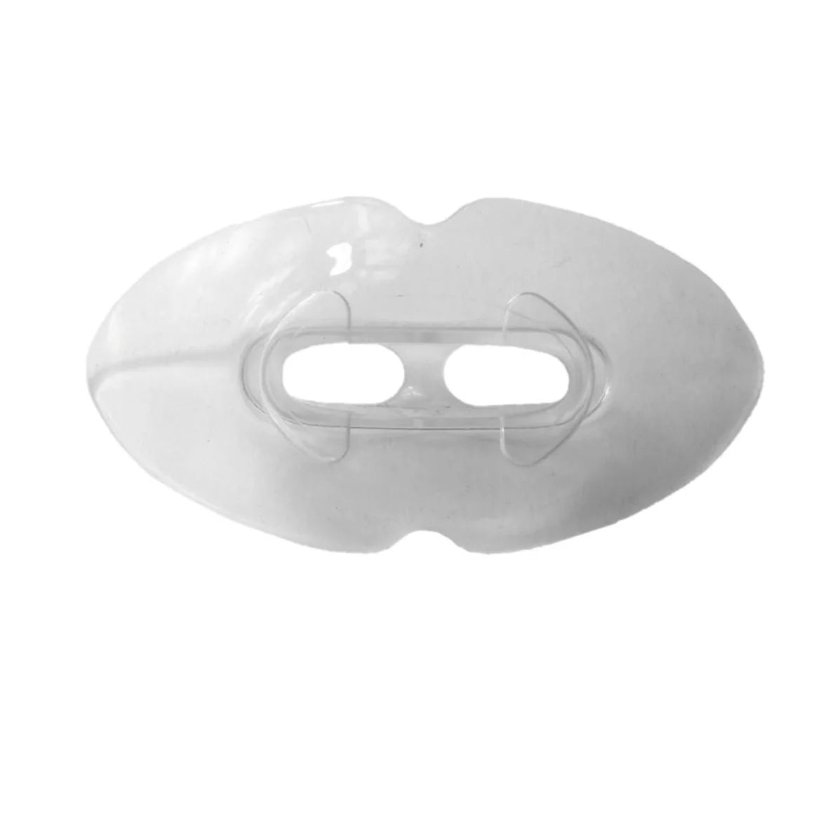 Transparent medical shield for oxygen or respiratory tubing support on white background