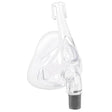 Clear CPAP full face mask for respiratory therapy on white background