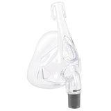 Clear CPAP full face mask for respiratory therapy on white background