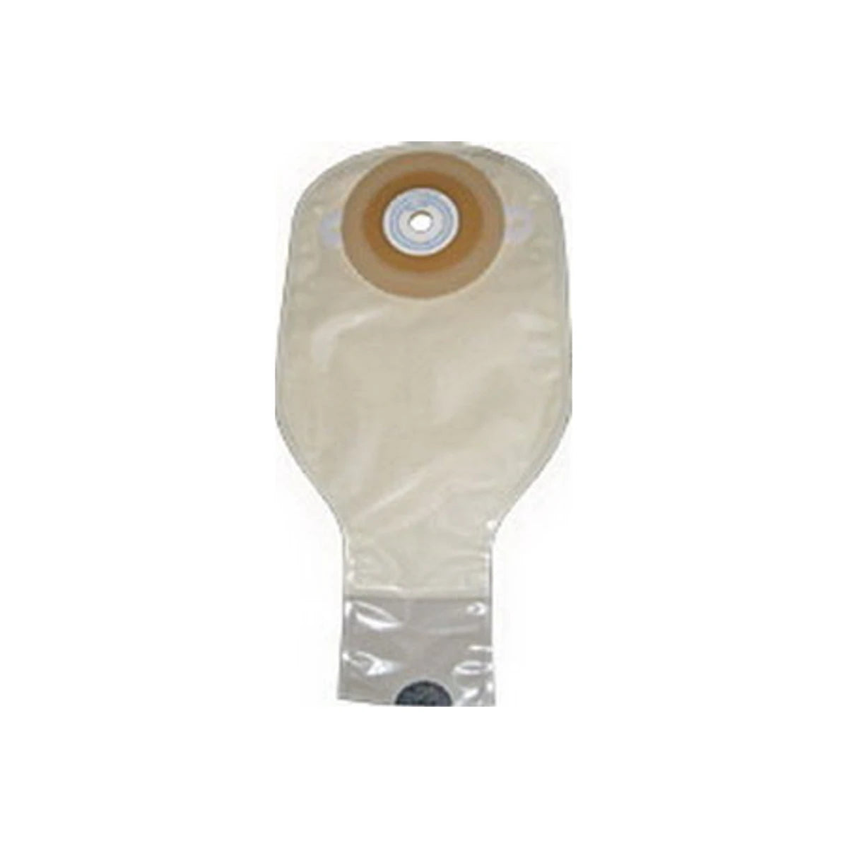 One-piece transparent ostomy pouch with adhesive wafer for stoma care