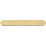 Single wooden tongue depressor on a white background, medical supply for oral examination