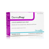 DermaPrep liquid barrier skin prep box, 50 individually wrapped pads, medical supply product