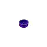 Purple medical device cap, round plastic lid for healthcare equipment or supplies