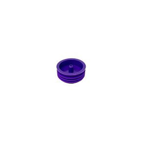 Purple medical device cap, round plastic lid for healthcare equipment or supplies