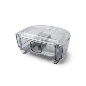 Clear plastic CPAP humidifier water chamber for respiratory therapy device