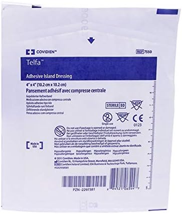 Telfa Sterile Adhesive Island Dressing, 4" X 4"