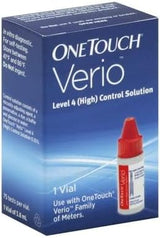 OneTouch Verio Level 4 High Control Solution box for glucose meters, 1 vial, blue packaging