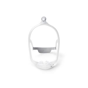 CPAP nasal mask frame for sleep apnea therapy, front view on white background