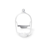 CPAP nasal mask frame for sleep apnea therapy, front view on white background