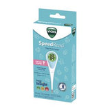 Digital thermometer with fever indicator in blue Vicks SpeedRead packaging for home medical use