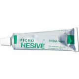 Microhesive stoma paste tube, external use medical supply, white background