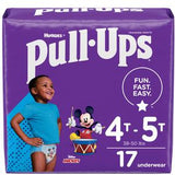 Huggies Pull-Ups training pants for 4T-5T, Mickey Mouse design, 17 count, purple packaging