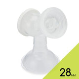 28mm breast pump flange attachment for medical and home use, white plastic design
