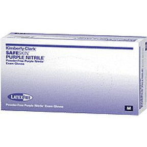 Box of Kimberly-Clark Safeskin purple nitrile exam gloves, medium size, powder-free