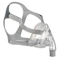 CPAP full face mask with adjustable gray straps for sleep apnea therapy