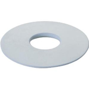 Flat white medical-grade silicone washer on plain background