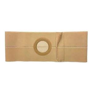 Beige ostomy belt with central circular opening for medical stoma support