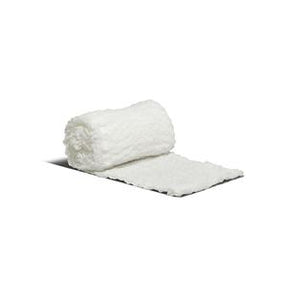 White medical gauze bandage roll on plain background, essential wound care supply