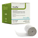 Non-woven dressing retention tape roll with RiteFix box for medical wound care.
