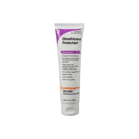 Smith & Nephew Secura Dimethicone Protectant skin barrier cream tube, 4 oz, white background