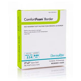 ComfortFoam Border silicone foam dressing box for wound care, 2x2 inch, sterile, 10 dressings