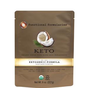 Keto ketogenic formula meal replacement pouch with coconut image, plant-based nutrition