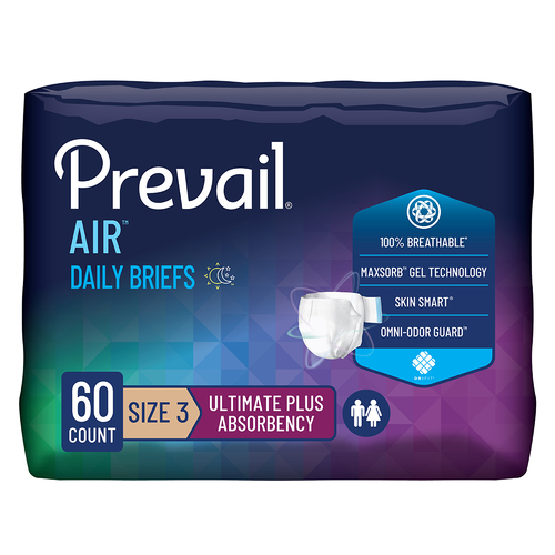 Prevail Air Bariatric A Incontinence Brief, Ultimate Absorbency, Size 3/XL