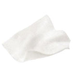 White disposable medical wipe for hygiene and home care on a plain background