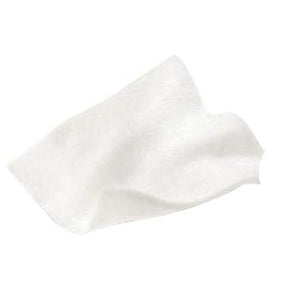 White disposable medical wipe for hygiene and home care on a plain background