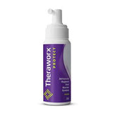 Theraworx Protect advanced hygiene foam bottle with purple and white label
