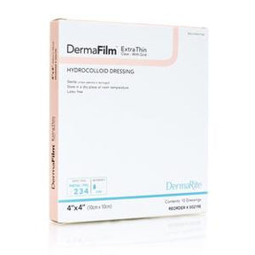DermaFilm hydrocolloid dressing 4x4 inch medical wound care box