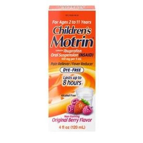 Children's Motrin oral suspension box, original berry flavor, for ages 2-11, 4 fl oz