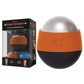 KT Recovery ice heat massage ball in orange and black, with product box