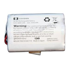 Covidien Ni-MH rechargeable medical battery with warning label and attached wires