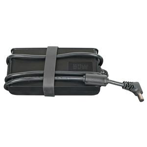 Black medical device power adapter with wrapped cable and DC connector