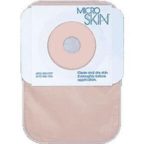 Microskin adhesive barrier patch for ostomy, medical supply with circular opening, beige color